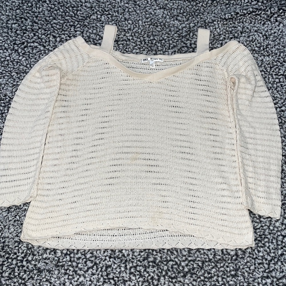 White Knitted Blouse